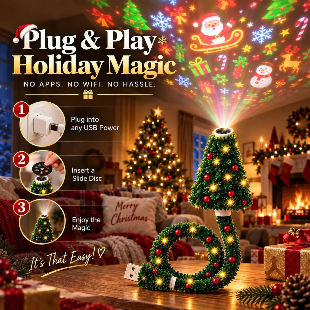 Lámpara proyector navideño USB con 6 escenas navideñas