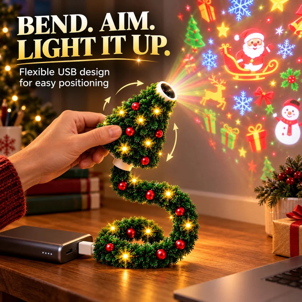 Lámpara proyector navideño USB con 6 escenas navideñas